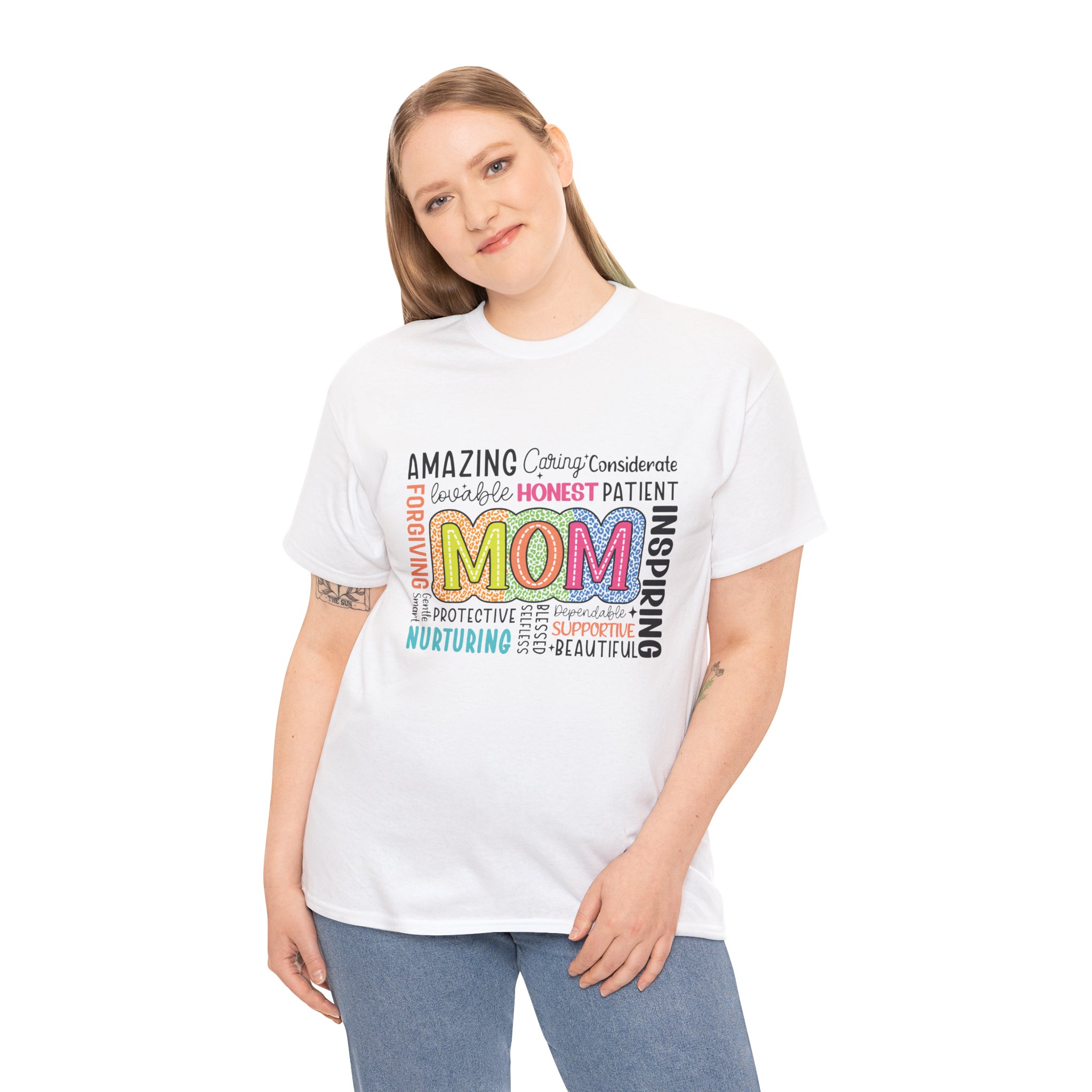 Mom Word Cloud T-Shirt – Colorful “MOM” Mother’s Day Gift Graphic Tee - Image 5