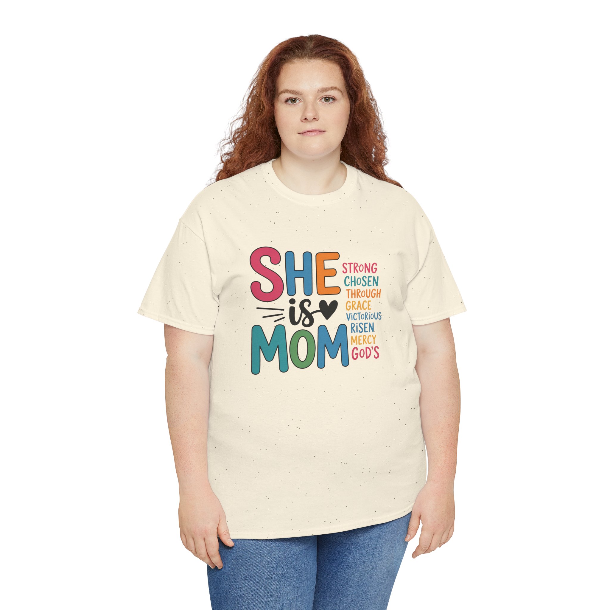 She Is Mom Christian Graphic Tee – Inspirational Mother’s Day Faith Shirt - Image 5