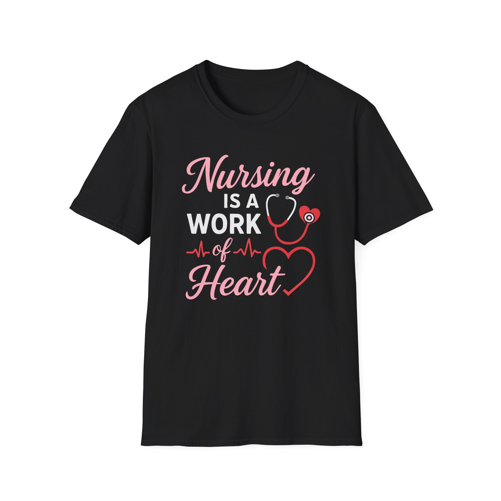 Nursing Is a Work of Heart T-Shirt – Inspirational Nurse Graphic Tee - Image 3