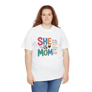 She Is Mom Christian Graphic Tee – Inspirational Mother’s Day Faith Shirt