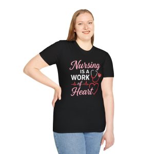 Nursing Is a Work of Heart T-Shirt – Inspirational Nurse Graphic Tee