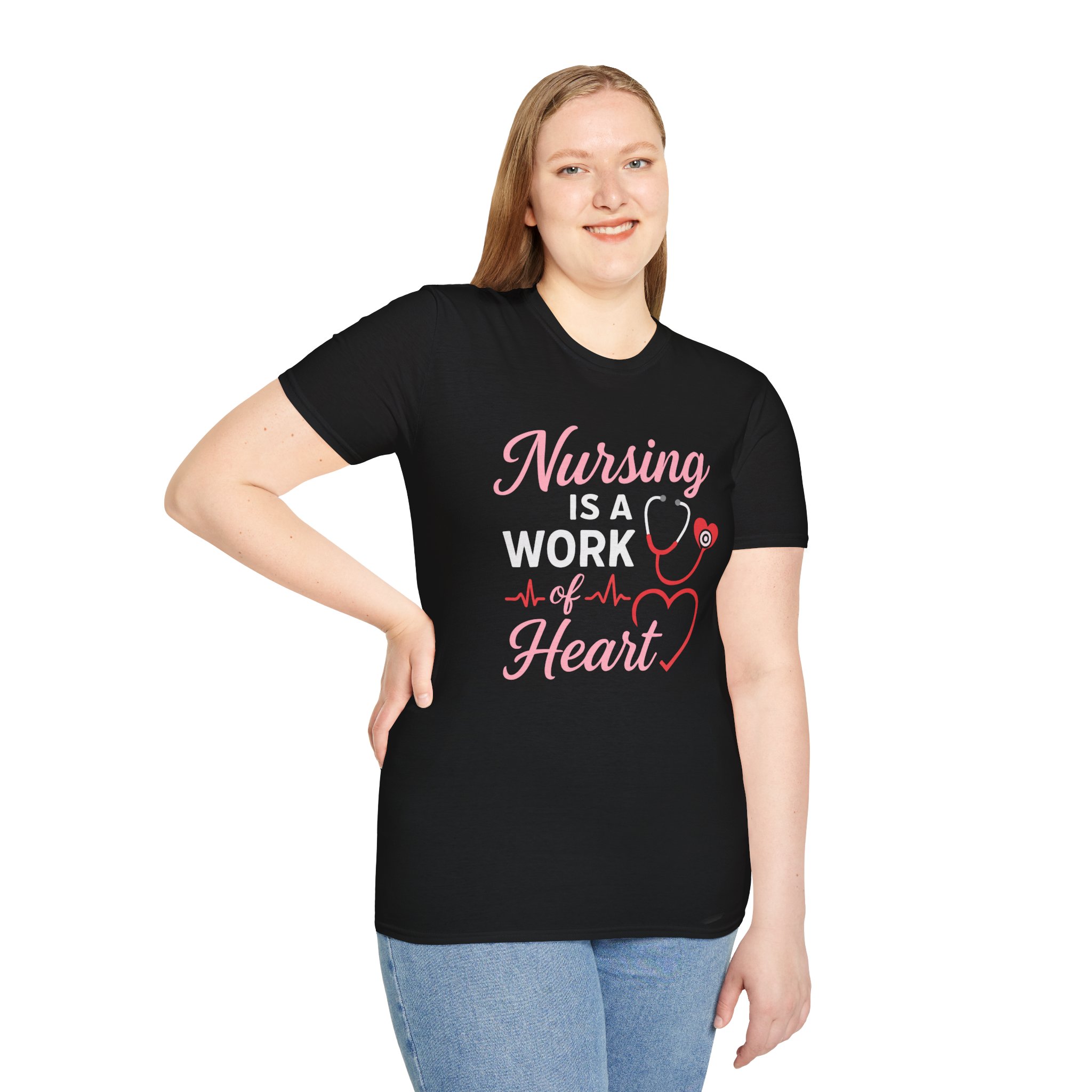 Nursing Is a Work of Heart T-Shirt – Inspirational Nurse Graphic Tee