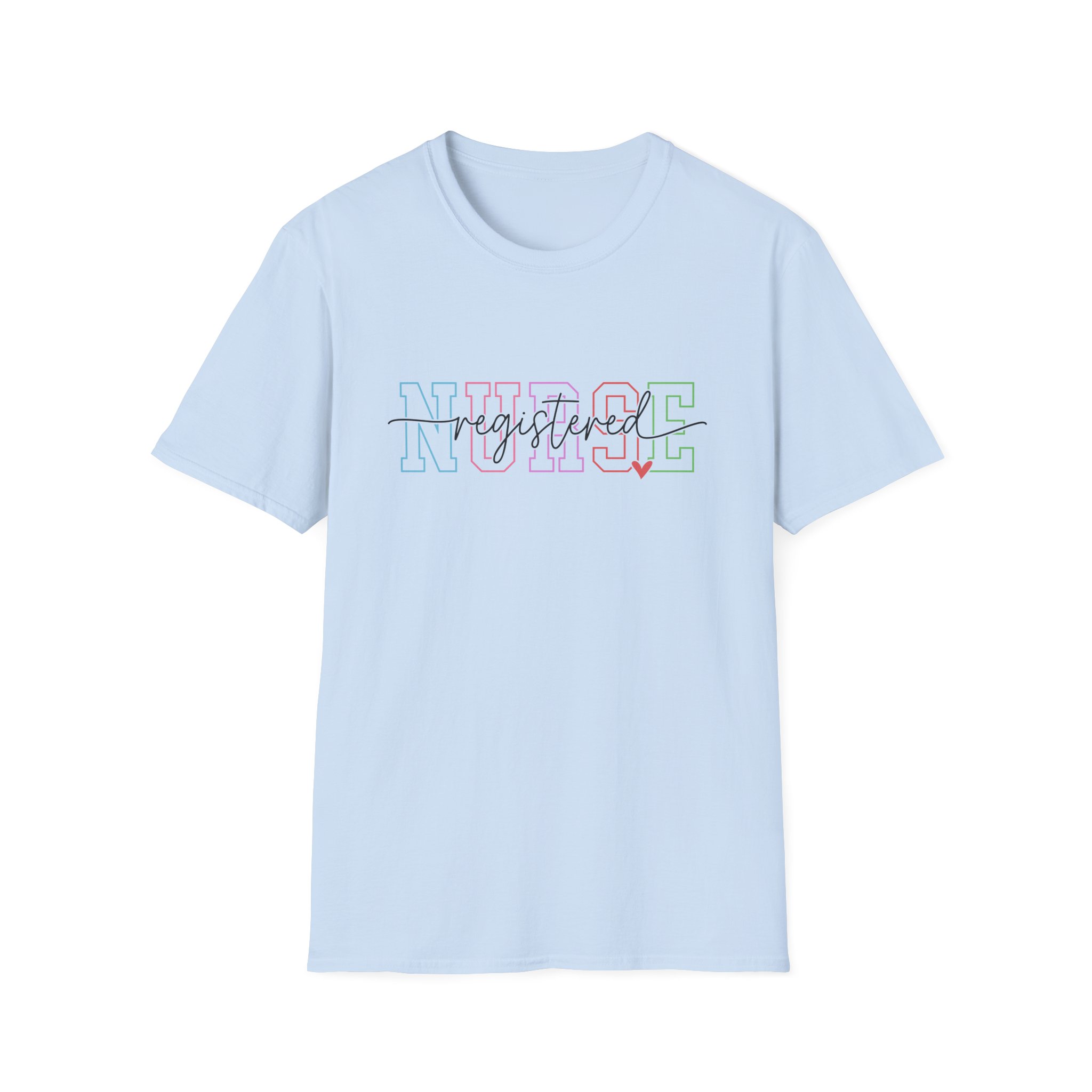 Nurse Graduated Tee – Pastel Outline Nursing School Graduation T-Shirt