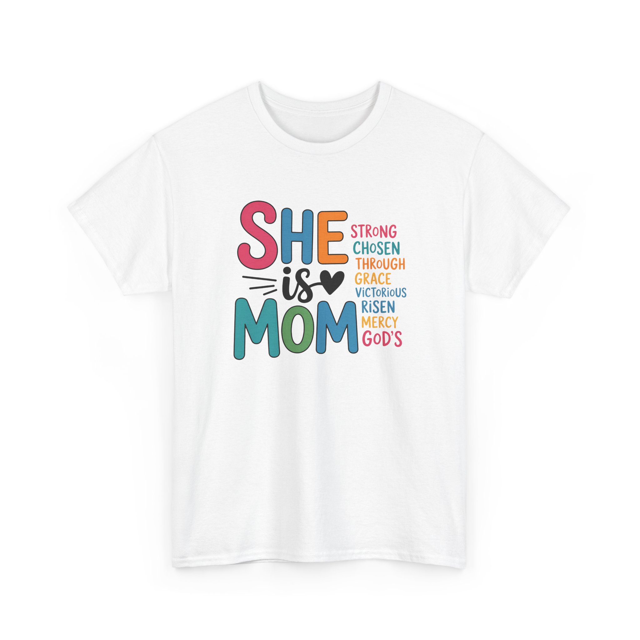 She Is Mom Christian Graphic Tee – Inspirational Mother’s Day Faith Shirt - Image 3