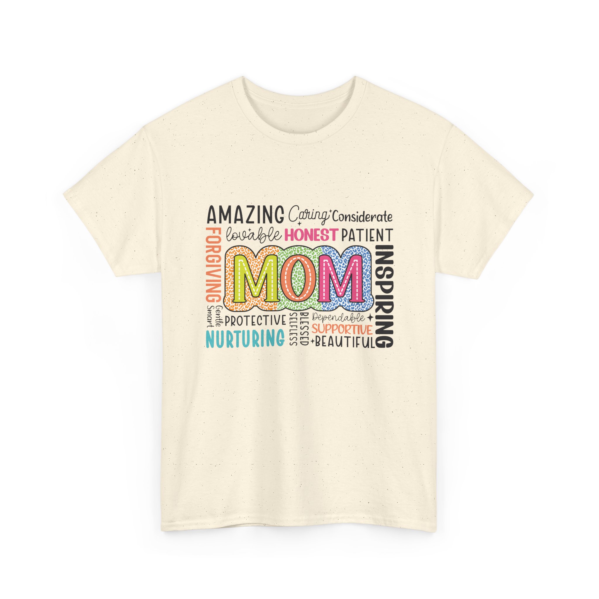 Mom Word Cloud T-Shirt – Colorful “MOM” Mother’s Day Gift Graphic Tee - Image 3