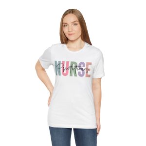 Nurse Practitioner Tee – Pastel Block “NURSE” with Script “Practitioner” Graphic Shirt